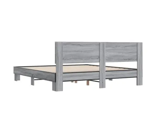 Lovos Rėmas, Pilkas Ąžuolo, 200X200cm Apdirbta Mediena/Metalas