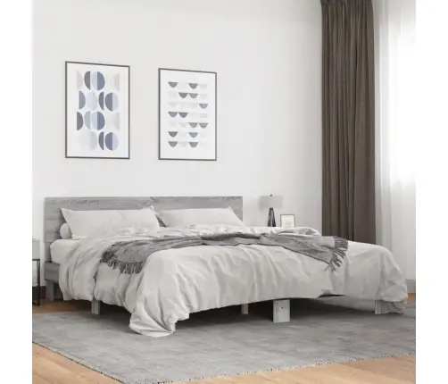 Lovos Rėmas, Pilkas Ąžuolo, 200X200cm Apdirbta Mediena/Metalas