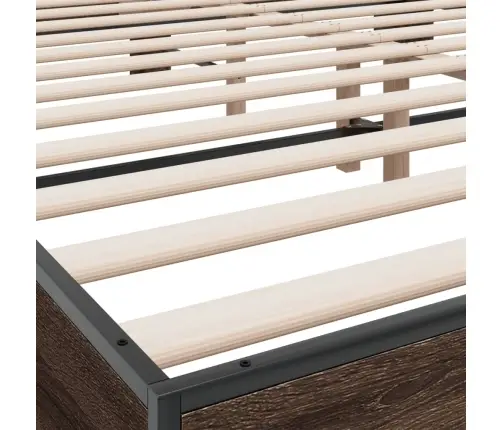 Lovos Rėmas, Rudas Ąžuolo, 200X200cm Apdirbta Mediena/Metalas