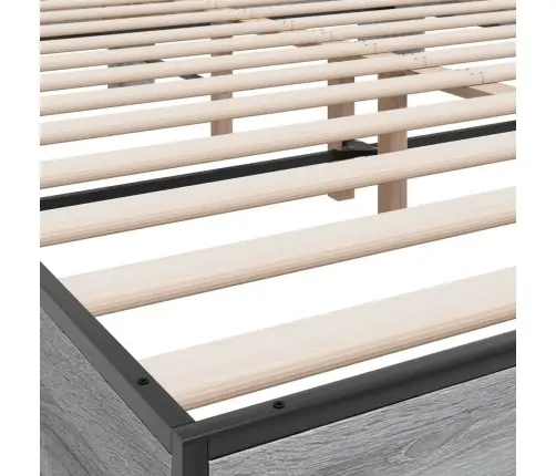 Voodiraam, Hall Sonoma Tamm, 160 X 200 cm Tehispuit Ja Metall