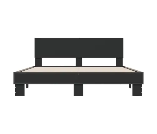 Lovos Rėmas, Juodas, 150X200cm Apdirbta Mediena Ir Metalas