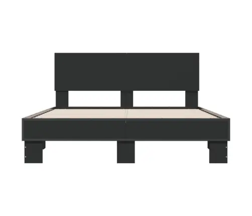 Gultas Rāmis, Melns, 140X200 Cm, Inženierijas Koks, Metāls Vidaxl