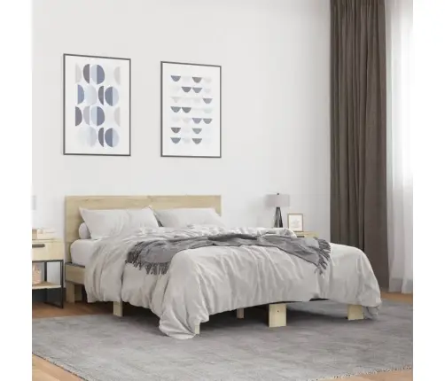 Lovos Rėmas, Ąžuolo, 140X200cm Apdirbta Mediena Ir Metalas