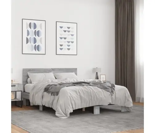 Lovos Rėmas, Pilkas Ąžuolo, 140X200cm Apdirbta Mediena/Metalas