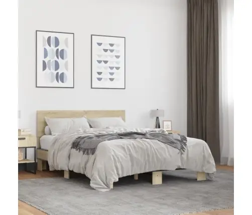 Lovos Rėmas, Ąžuolo, 120X190cm Apdirbta Mediena Ir Metalas