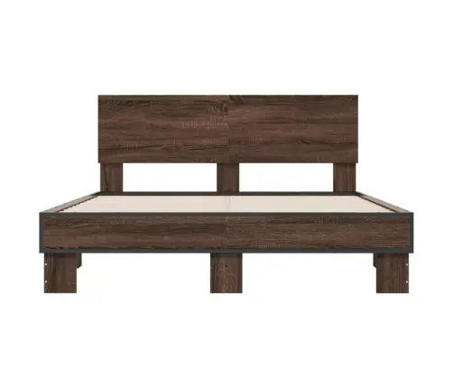 Gultas Rāmis, Brūna Ozola, 120X190Cm, Inženierijas Koks, Metāls Vidaxl Gultas Rāmis, Brūna Ozola, 120X190Cm, Inženierijas Koks, Metāls Vidaxl