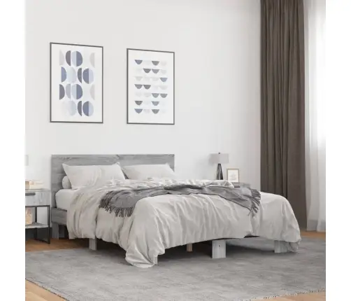 Lovos Rėmas, Pilkas Ąžuolo, 140X190cm Apdirbta Mediena/Metalas