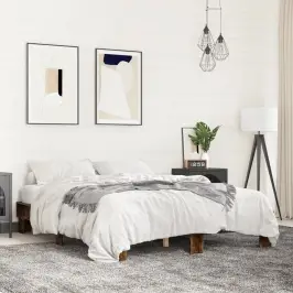 Lovos Rėmas, Dūminio Ąžuolo, 150X200cm Mediena Ir Metalas Lovos Rėmas, Dūminio Ąžuolo, 150X200cm Mediena Ir Metalas