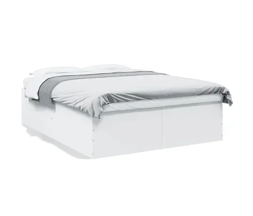 Voodiraam, Valge, 150 X 200 cm Tehispuit