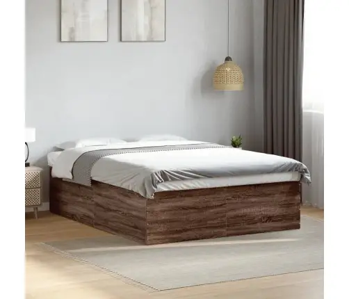 Voodiraam, Pruun Tamm, 150 X 200 cm Tehispuit