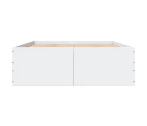 Gultas Rāmis, Balts, 140X200 Cm, Inženierijas Koks Vidaxl