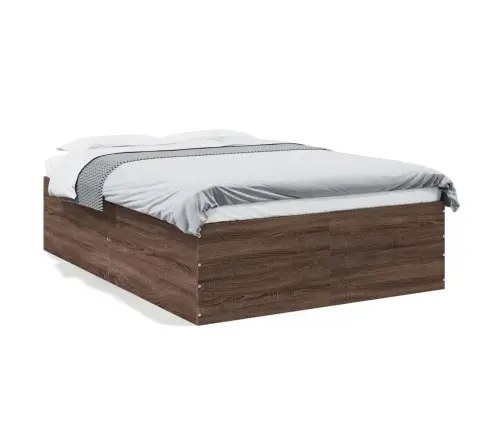 Voodiraam, Pruun Tamm, 140 X 200 cm Tehispuit