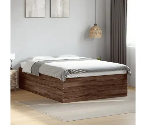 Voodiraam, Pruun Tamm, 140 X 200 cm Tehispuit