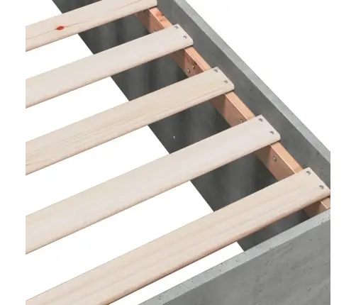 Gultas Rāmis, Betona Pelēks, 120X200 Cm, Inženierijas Koks Vidaxl