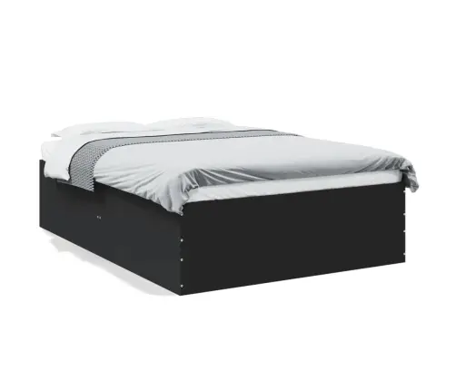 Voodiraam, Must, 140 X 190 cm Tehispuit