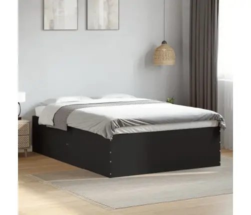 Voodiraam, Must, 140 X 190 cm Tehispuit