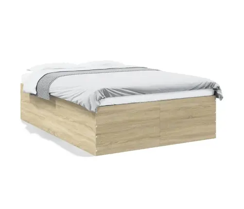 Gultas Rāmis, Ozolkoka Krāsā, 140X190 Cm, Inženierijas Koks Vidaxl