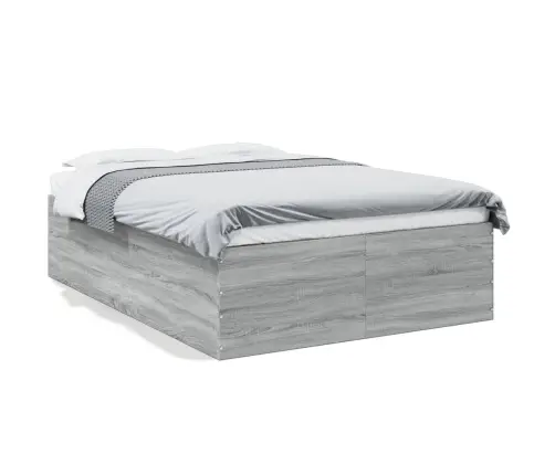 Gultas Rāmis, Pelēka Ozolkoka, 140X190 Cm, Inženierijas Koks Vidaxl