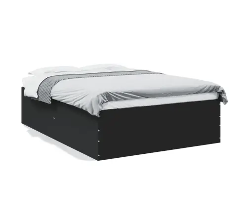 Gultas Rāmis, Melns, 135X190 Cm, Inženierijas Koks Vidaxl