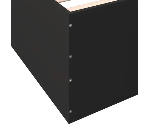 Gultas Rāmis, Melns, 135X190 Cm, Inženierijas Koks Vidaxl