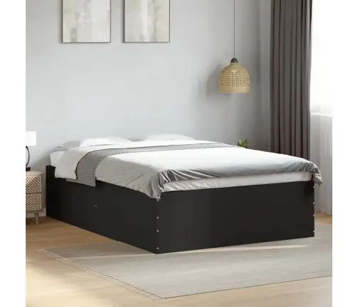 Gultas Rāmis, Melns, 135X190 Cm, Inženierijas Koks Vidaxl