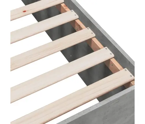 Voodiraam, Betoonhall, 135 X 190 cm Tehispuit