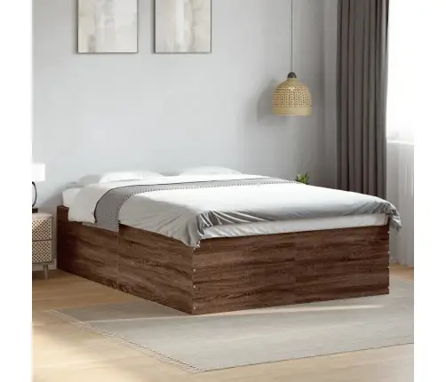 Gultas Rāmis, Ozolkoka Krāsā, 135X190 Cm, Inženierijas Koks Vidaxl