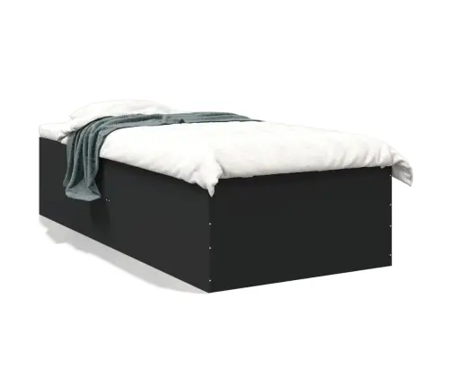 Voodiraam, Must, 100 X 200 cm Tehispuit