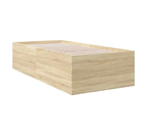 Gultas Rāmis, Ozolkoka Krāsā, 100X200 Cm, Inženierijas Koks Vidaxl