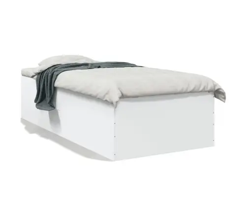 Voodiraam, Valge, 90X190 cm Tehispuit