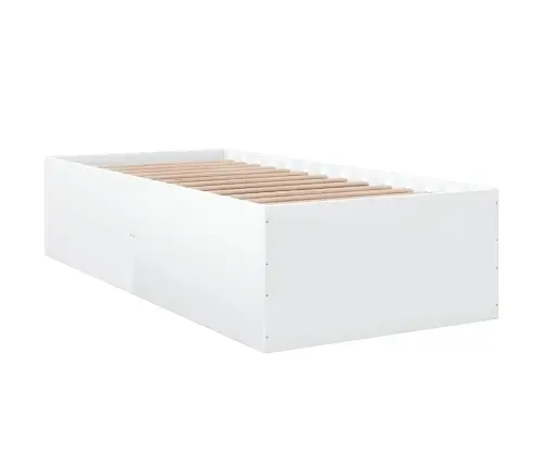 Voodiraam, Valge, 90X190 cm Tehispuit