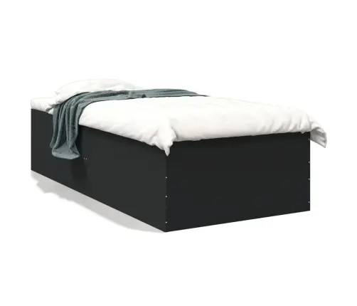 Gultas Rāmis, Melns, 75X190 Cm, Inženierijas Koks Vidaxl