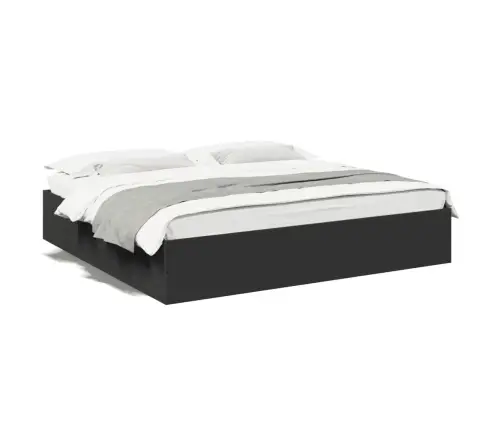 Gultas Rāmis, 200X200 Cm, Inženierijas Koks, Melns Vidaxl