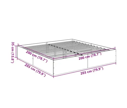 Gultas Rāmis, 200X200 Cm, Inženierijas Koks, Melns Vidaxl