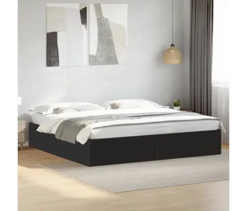 Gultas Rāmis, 200X200 Cm, Inženierijas Koks, Melns Vidaxl