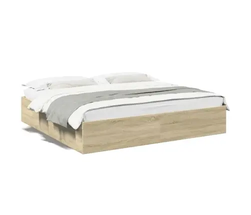 Lovos Rėmas, Sonoma Ąžuolo Spalvos, 200X200cm Apdirbta Mediena