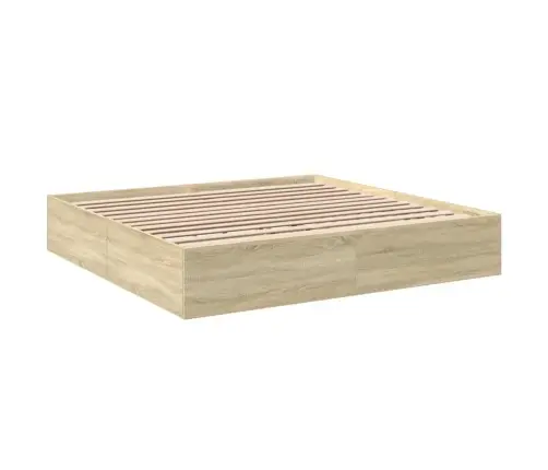 Lovos Rėmas, Sonoma Ąžuolo Spalvos, 200X200cm Apdirbta Mediena