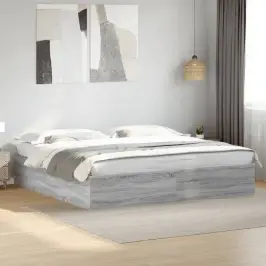 Gultas Rāmis, Pelēka Ozolkoka, 200X200 Cm, Inženierijas Koks Vidaxl Gultas Rāmis, Pelēka Ozolkoka, 200X200 Cm, Inženierijas Koks Vidaxl