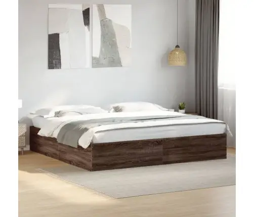 Lovos Rėmas, Rudos Ąžuolo Spalvos, 200X200cm Apdirbta Mediena