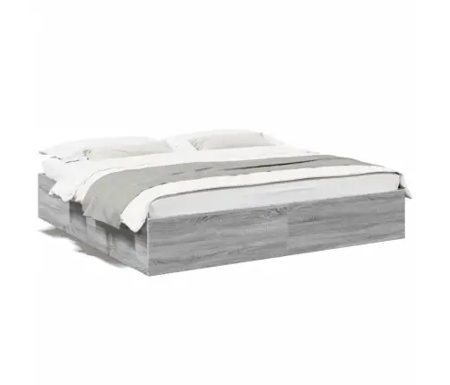 Gultas Rāmis, 180X200 Cm, Inženierijas Koks, Pelēks Vidaxl