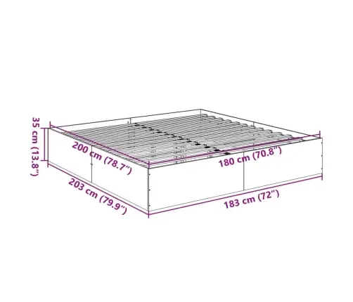 Gultas Rāmis, 180X200 Cm, Inženierijas Koks, Pelēks Vidaxl