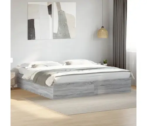 Gultas Rāmis, 180X200 Cm, Inženierijas Koks, Pelēks Vidaxl