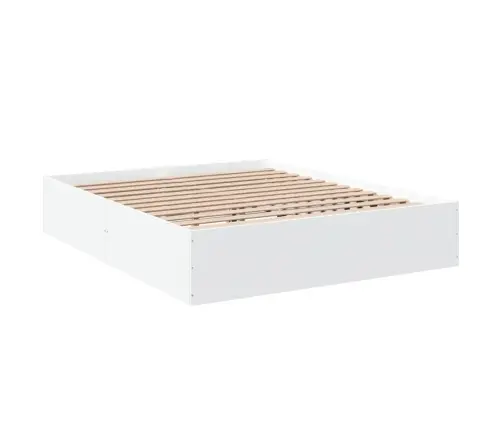Gultas Rāmis, Balts, 150X200 Cm, Inženierijas Koks Vidaxl