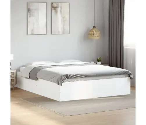 Gultas Rāmis, Balts, 150X200 Cm, Inženierijas Koks Vidaxl