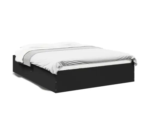 Voodiraam, Must, 150 X 200 cm Tehispuit