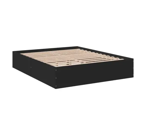 Voodiraam, Must, 150 X 200 cm Tehispuit