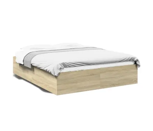 Voodiraam, Sonoma Tamm, 150X200 cm Tehispuit