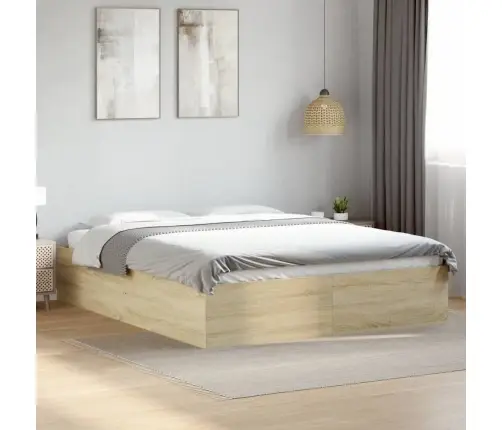 Voodiraam, Sonoma Tamm, 150X200 cm Tehispuit