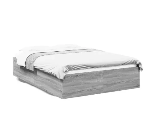 Gultas Rāmis, Pelēka Ozolkoka, 150X200 Cm, Inženierijas Koks Vidaxl