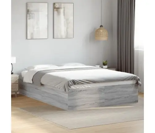 Gultas Rāmis, Pelēka Ozolkoka, 140X200 Cm, Inženierijas Koks Vidaxl